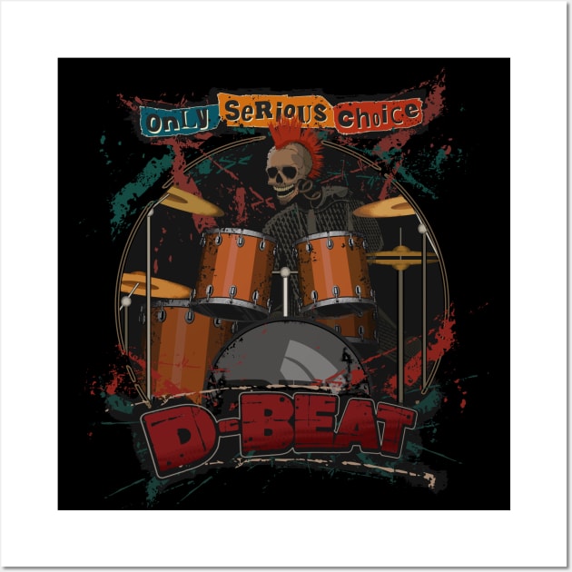 D-beat Punk Drummer Wall Art by NormanX